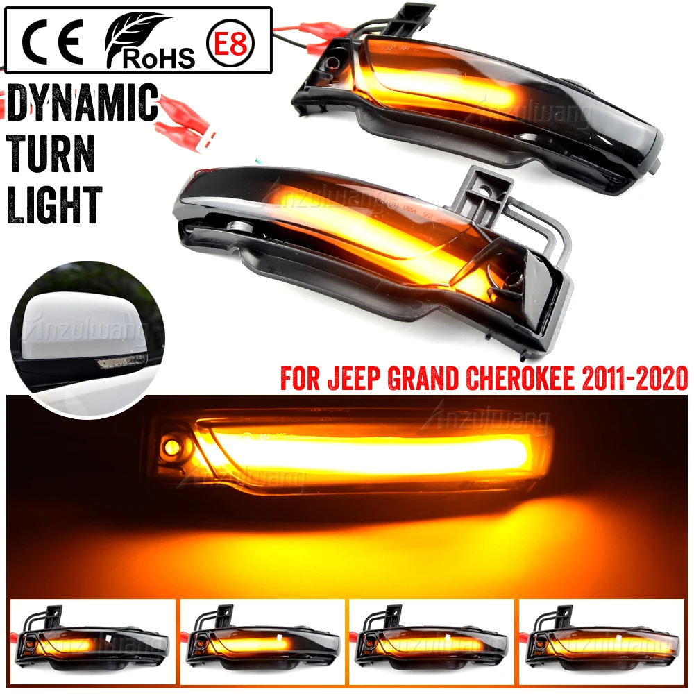 

Car LED Dynamic Turn Signal Rearview Side Mirror Light Indicator for Jeep Grand Cherokee 2011-2020