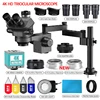 3.5-200X Simul-Focal Stereo Trinocular Microscope Set 4K 2K 1080P HDMI VGA USB TF Video Camera Clamp Folding Extension Type Base 1