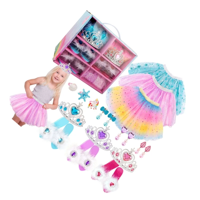 Princess Dress Up Set for Kid Cosmetics for Imaginative Play and Role Modeling