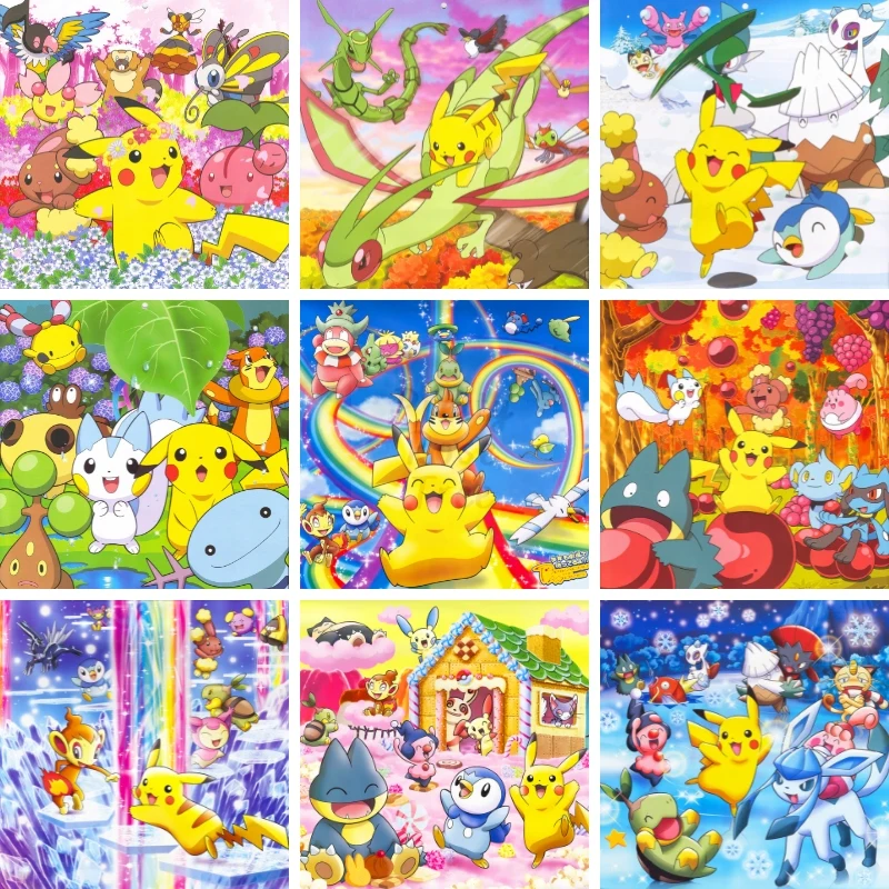 DIY Pikachu Diamond Painting Pokemon Big Three Tool Kit Home Decoration