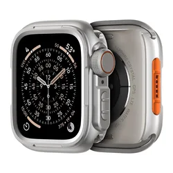 Enhanced Rugged Metal Protective Bumper Case for Smartwatch - Premium Upgrade Edition (Titanium)