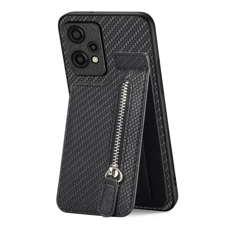 Zipper Wallet Leather Case with Magnetic Back