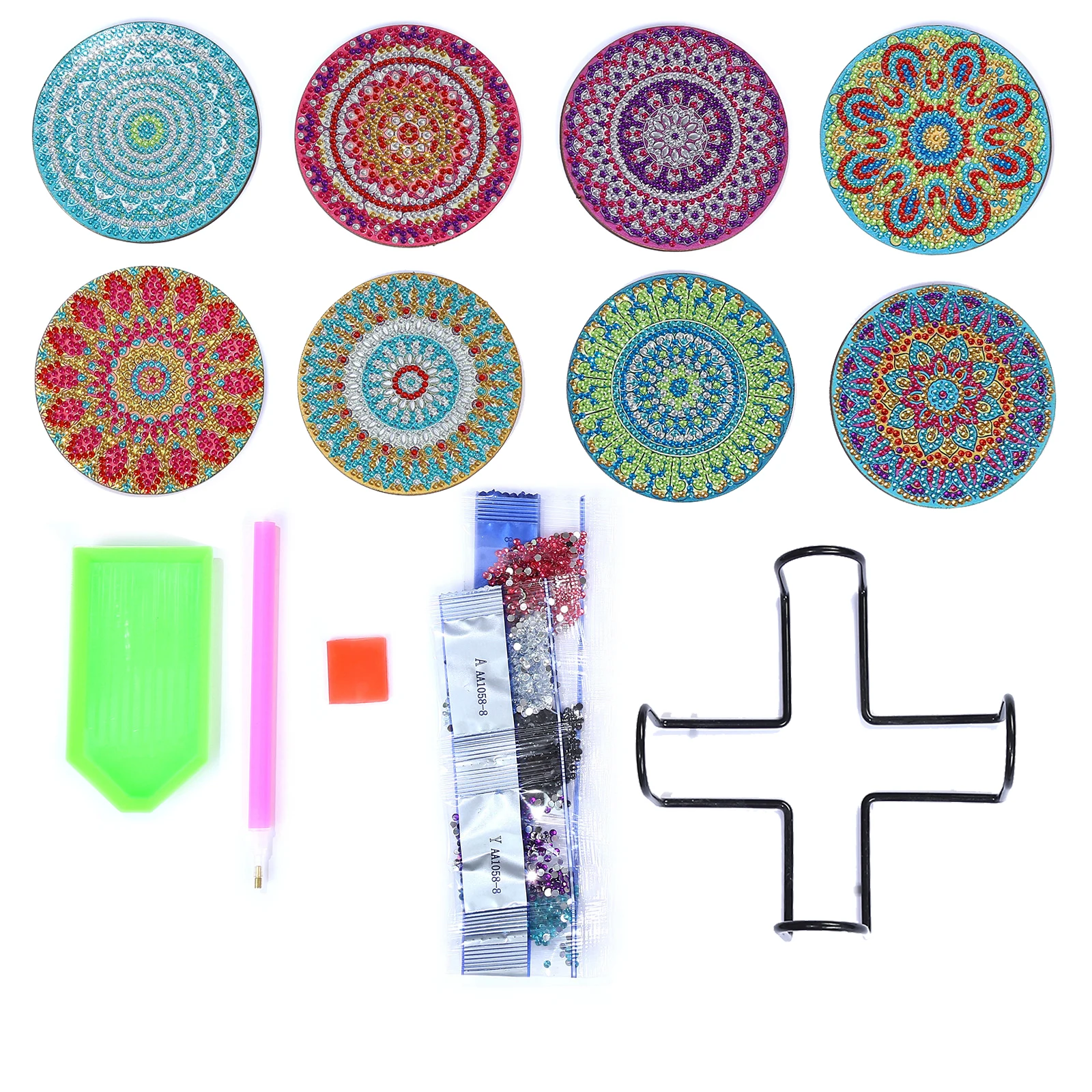 8pcs Diamond Painting Coasters With Holder Diy Mandala Coasters Diamond  Painting Kits For Beginners Kids Christmas Birthday Gift - AliExpress