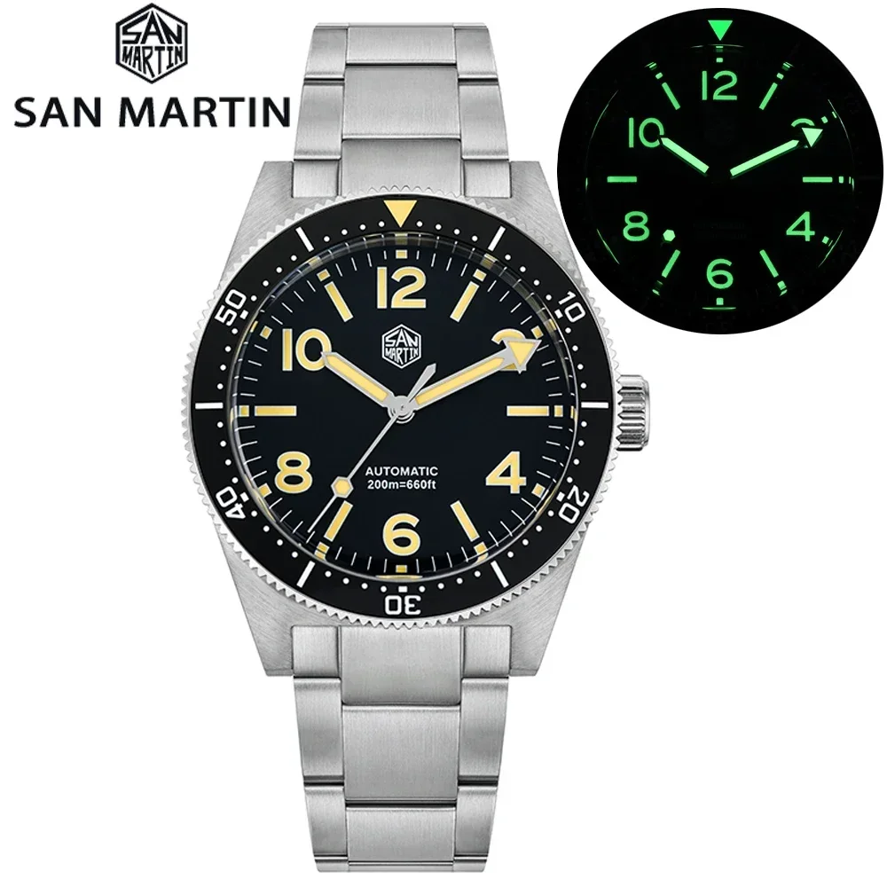 San Martin Limited Edition 39Mm Retro 62Mas Dive Watch 120 Click Nh35 Orologi Con Movimento Meccanico Automatico Impermeabile 200M