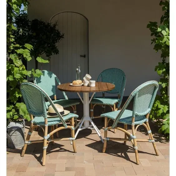 French Style Vintage restaurant coffee shop furniture rattan Bistro Outdoor chair