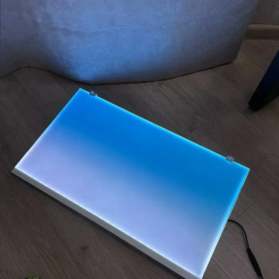 Fish Aquarium Acrylic Fish Tank Backdrop RGB Colourful Gradient Luminous APP Control Can Be Customised Size