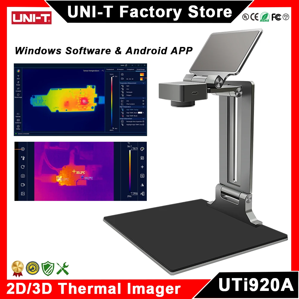 UNI-T UTi920A 3D Thermal Imaging Analyzer Thermal Camera for Repair PCB Circuit Inspection Motherboard Diagnosis Imager