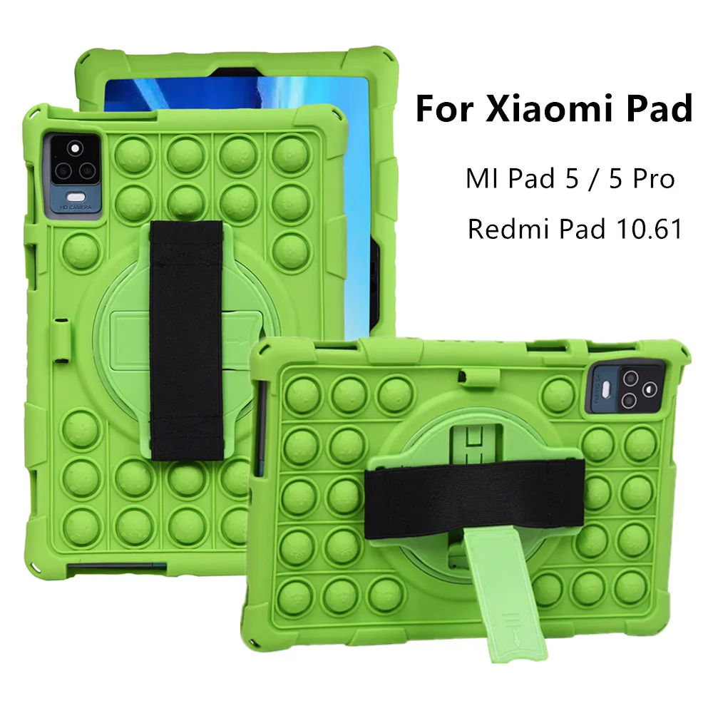 

For Xiaomi Mi Pad 5 MiPad5 Pro 2021 11 Redmi Pad 10.6 '' Case Silicone Bubble Portable Hand Holder Kids Safe Stand Tablet Cover