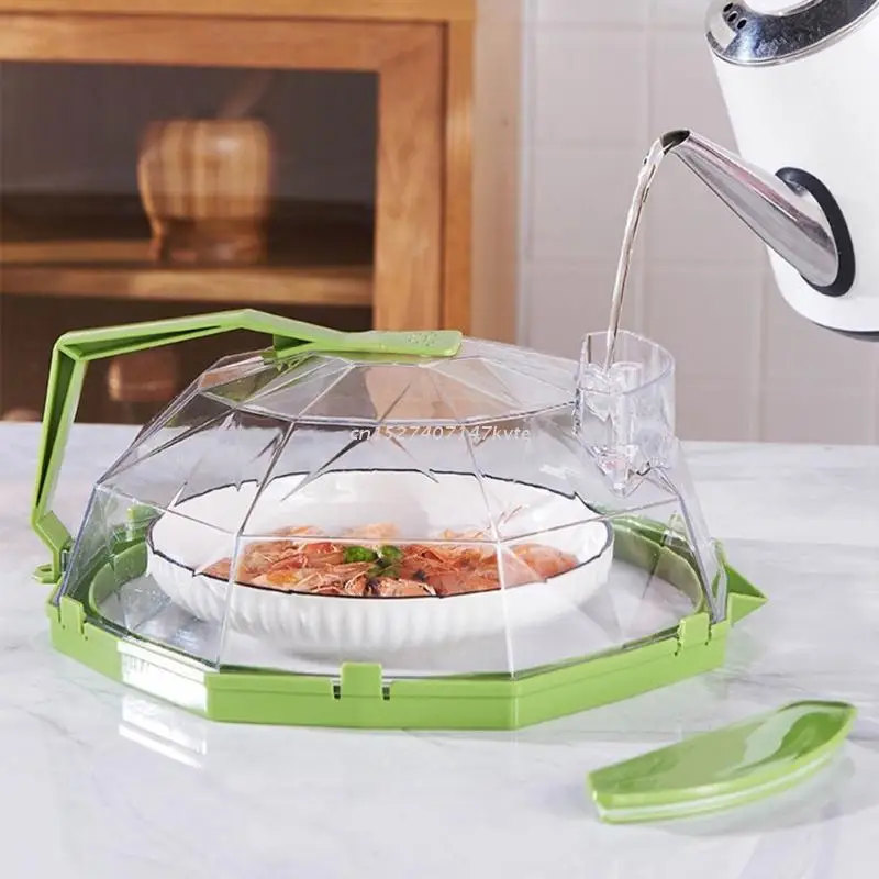 Kitchen Microwave Cover Transparent Heating Insulation Cover Microwave Splatter for Keeps Oven Clean