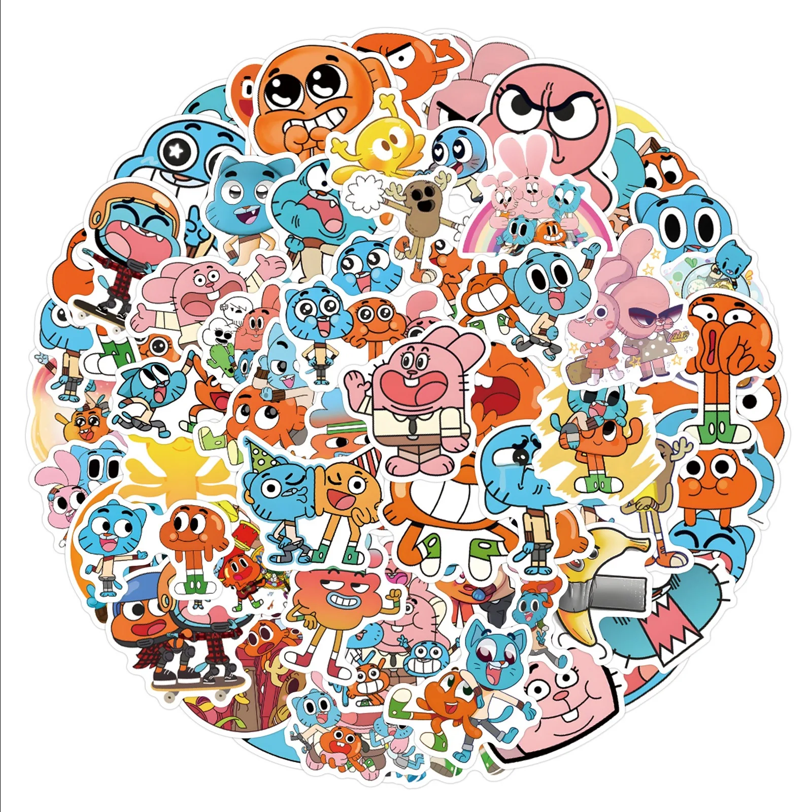 50/100Pcs Gumball 스티커의 놀라운 세계 다윈 Gumball DIY 스크랩북 전화 수하물 스케이트 보드 방수 데칼