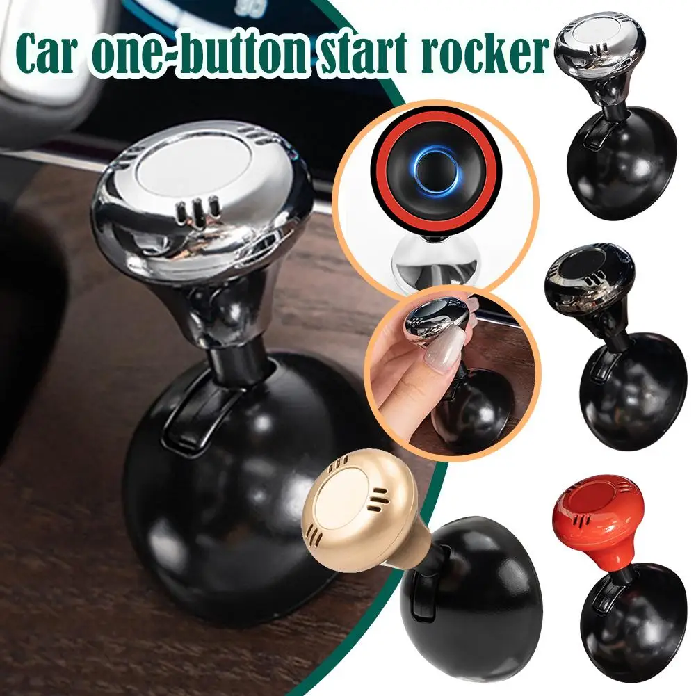 Alloy Car Start Button Push Start Auto Ignition Button Cover Automotive Lever Engine Push One-Touch Stop Car R K2K9 car start button cover