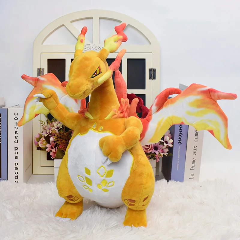 

New Pokemon Big Size Dynamax Charizard Plush Toys Charmander Pikachus Fire Dragon Anime Eevee Snorlax Stuffed Doll Kid Gift