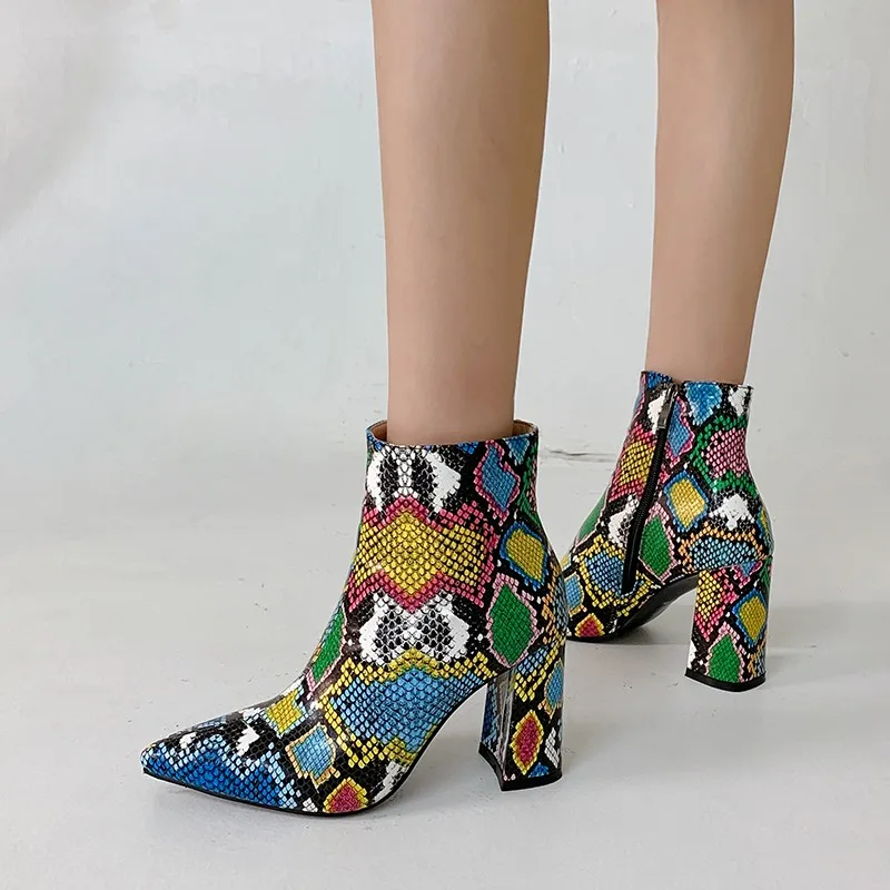 Olivia Snake Print Ankle Boot - Image 3