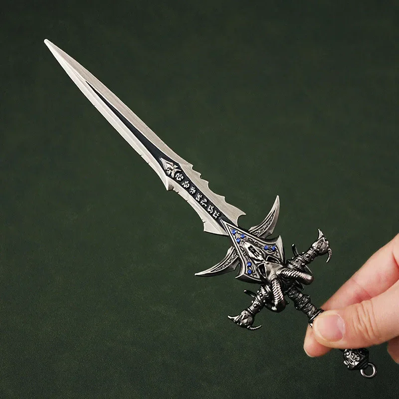World of Warcraft Weapon 22cm New Frostmourne The Lich King Diamond Inlay Game Peripheral Alloy Knife Katana Samurai Sword Toys 3