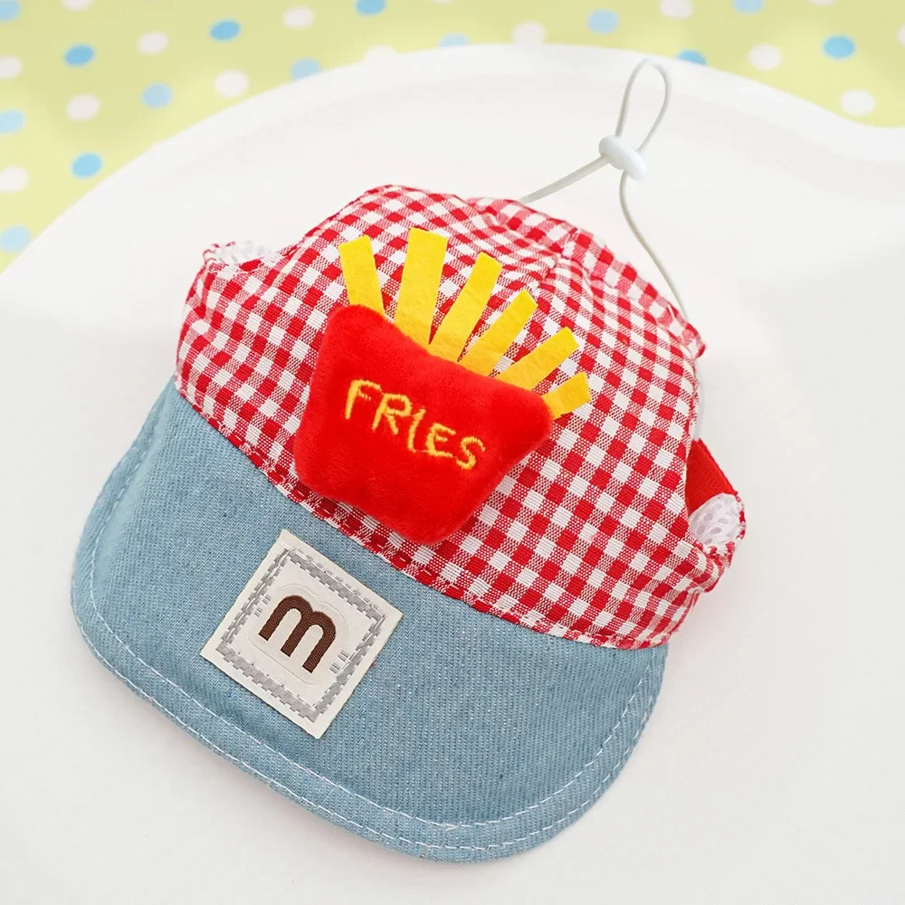 1/Set Fries Pet Harness Traction Rope Pet Wire Rope Pulling Cute Hat Three Piece Puppy Clothes Outgoing Pulling Harness Leash pet harness set pet harness leash set pet leash set