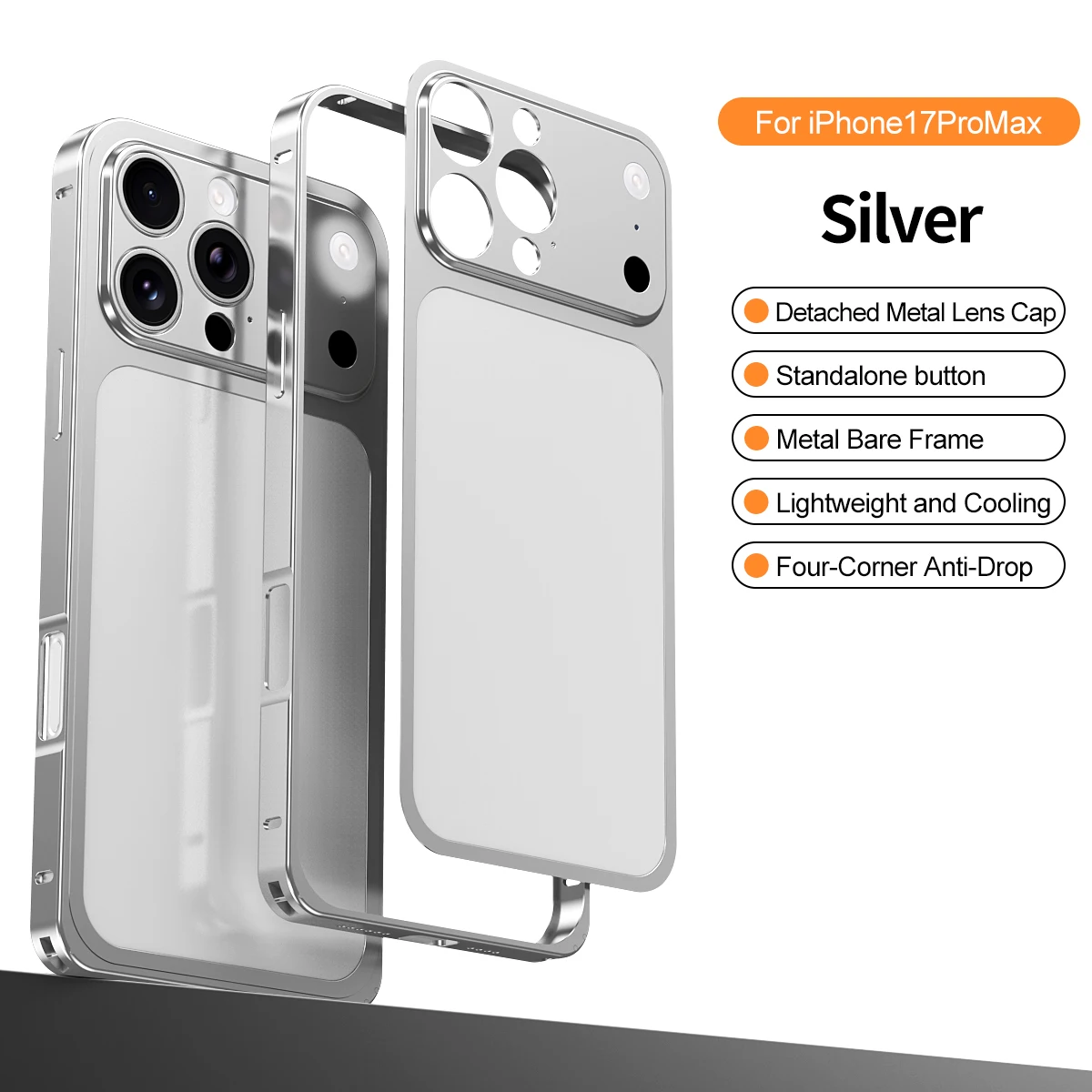 Luxury Aluminum Alloy Slim Frame Case with Metal Backplane