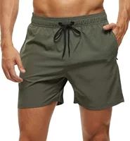 Men's Stretch Swim Trunks Quick Dry Beach Shorts With Zipper Pockets and Mesh Lining 1