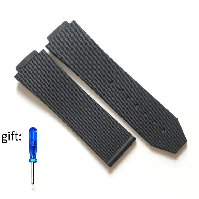 ハブ-男性と女性のためのブラックシリコンウォッチバンド