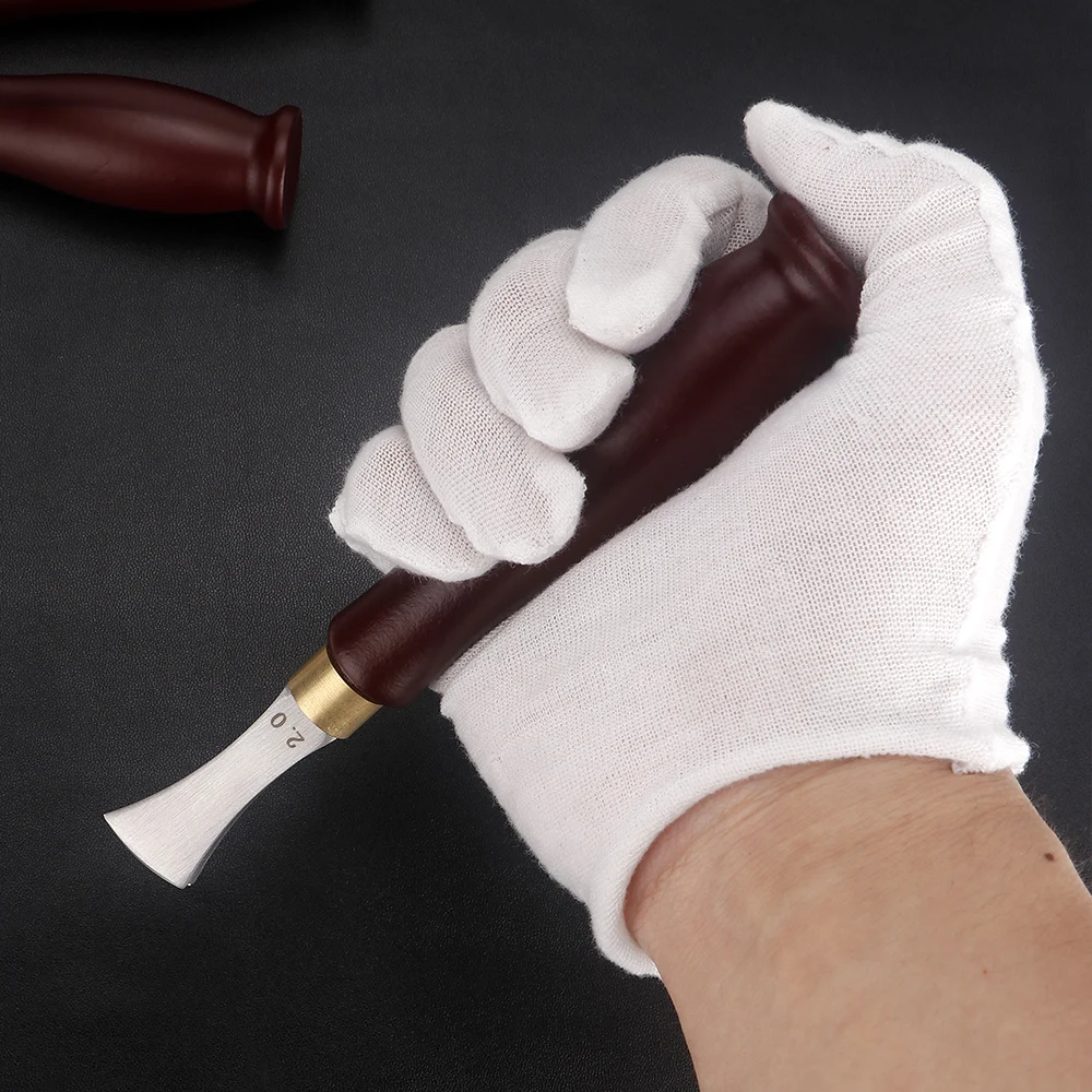 Leather Craft Tool QJH Leather Edge Creaser Line Marker Groover Trimmer With Alcohol Lamp Stainless Steel Wood Handle Creasing Tool 1.0/1.5/2/2.5mm