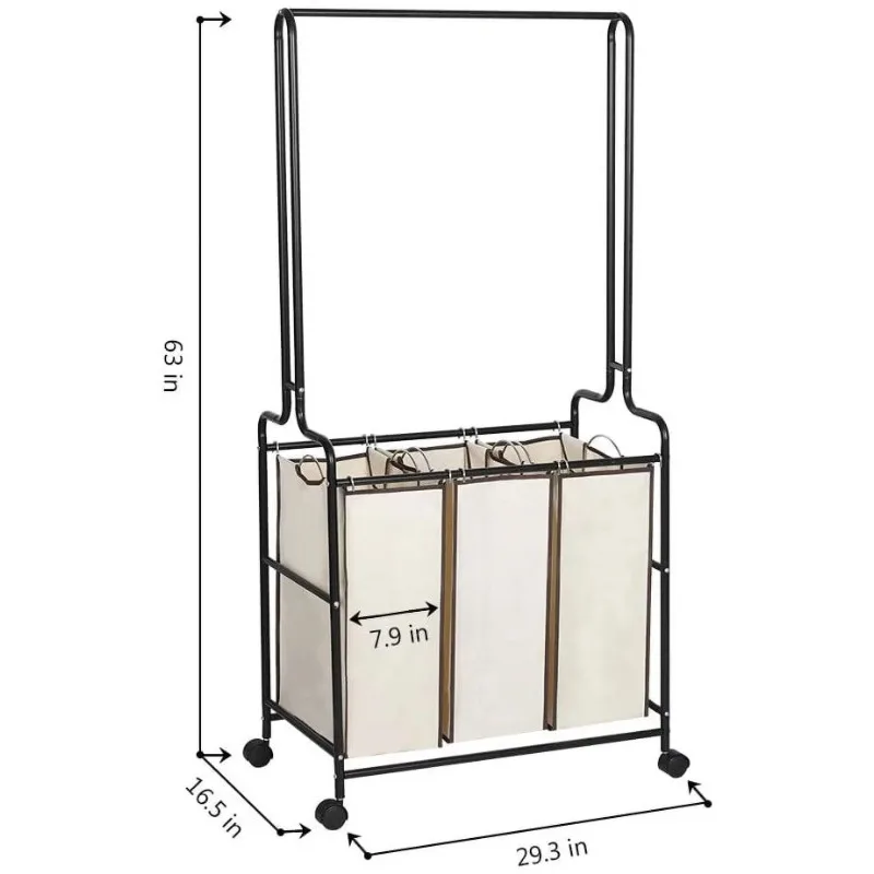 carrello-portabiancheria-rimovibile-a-3-sacchetti-oumilen-per-impieghi-gravosi-con-barra-e-ruote-sospese-marrone