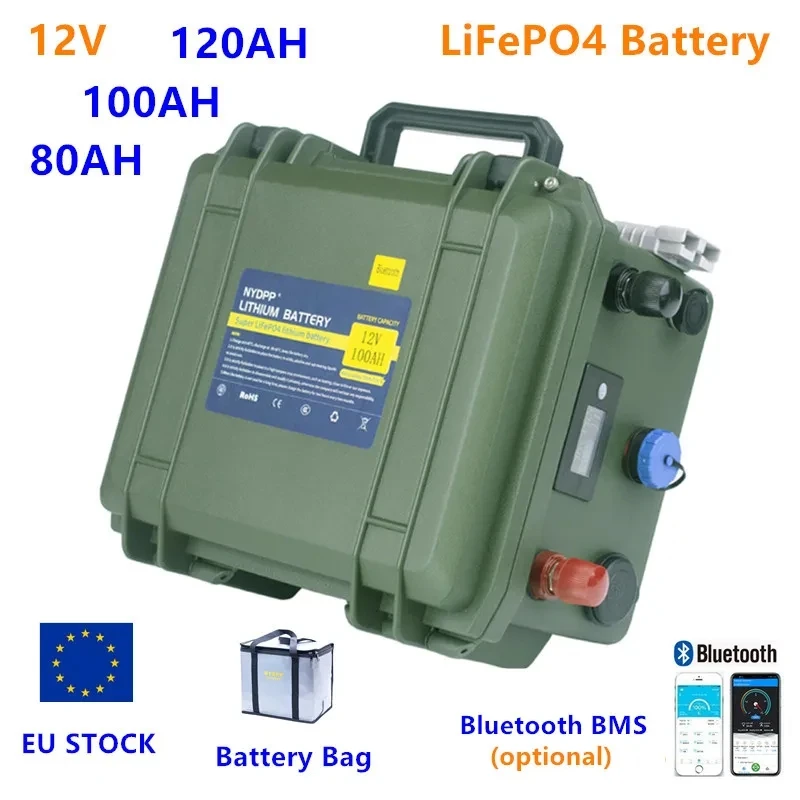 12V Lifepo4 50Ah 60Ah Batteria Lifepo4 Batteria 12V 60Ah 50Ah Batteria Al Litio 12V Batteria Al Litio Fosfato Con Caricatore 10A