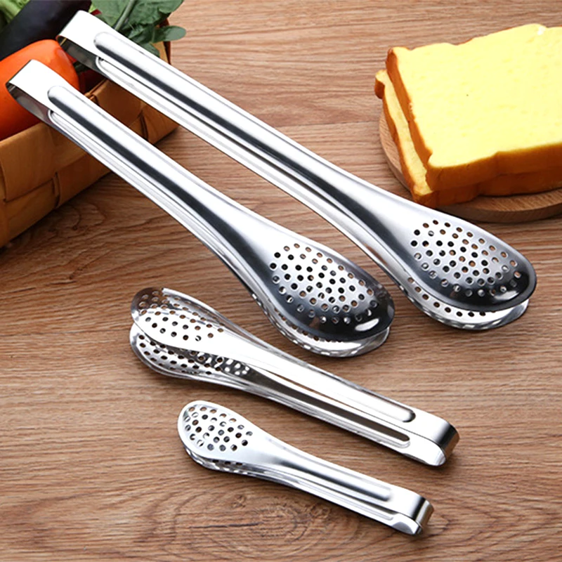 Barbecue Tongs Stainless Steel Steak Clip BBQ Tong Kitchen Grilling Metal Tong Stainless Steel durable Barbecue Grilling