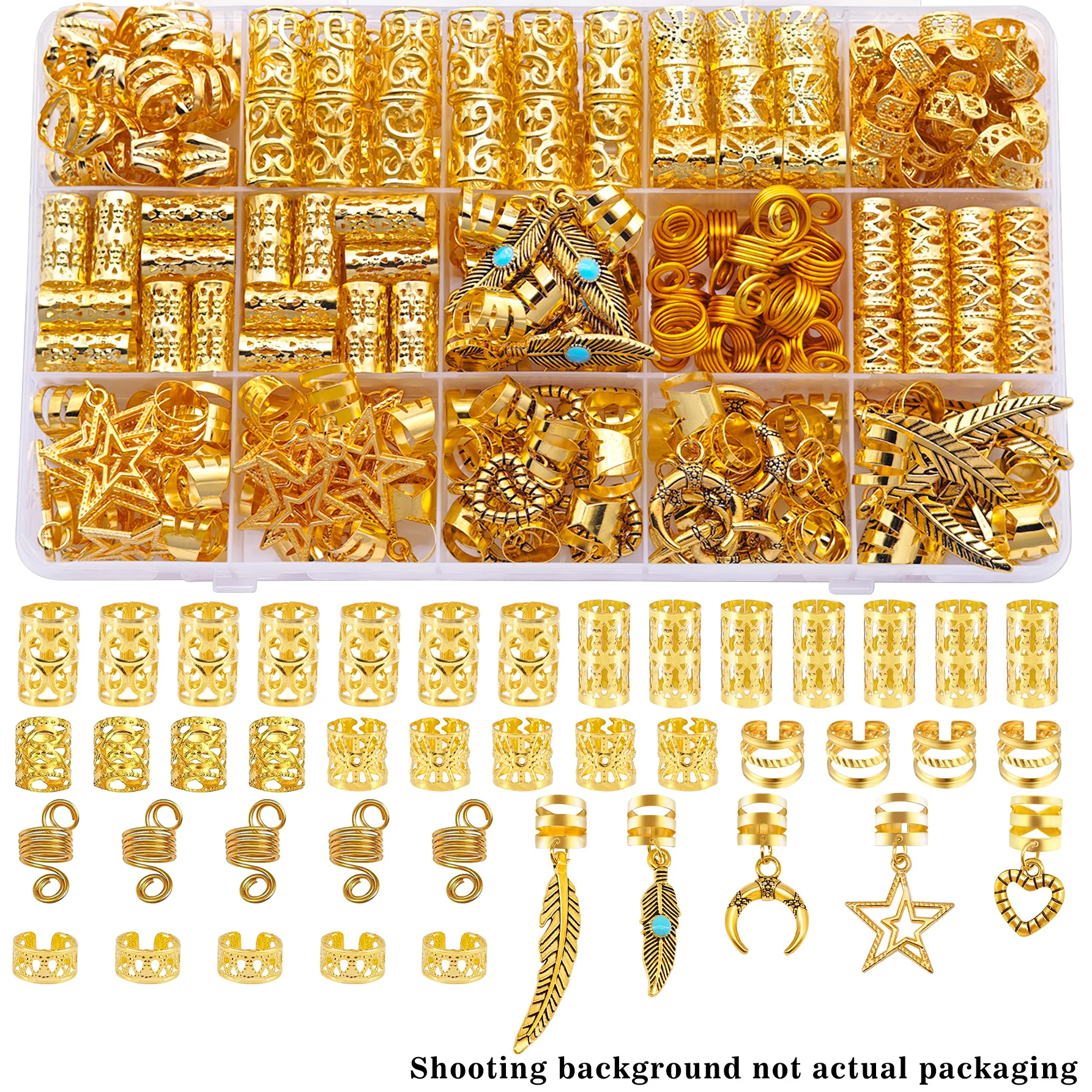70PCS Hair Rings Multi Style(Heart,Star) Adjustable for Braid Loc Dreadlock Accessories for Women and Girls（Valentine'Day) 1