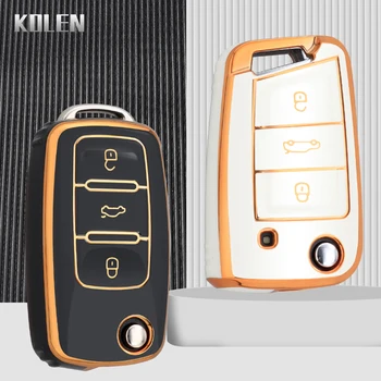 TPU Car Key Case Cover Shell Fob per VW Volkswagen Golf Polo Tiguan Passat Skoda Octavia Superb Kodiaq Seat Ateca Leon FR Ibiza