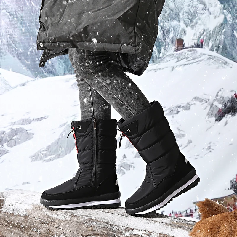 Autumn and Winter Cold-Proof Snow Boots for Men and Women, New Style, Fleece-Lined, Thickened, Non-Slip Cotton Shoes, Waterproof - 6