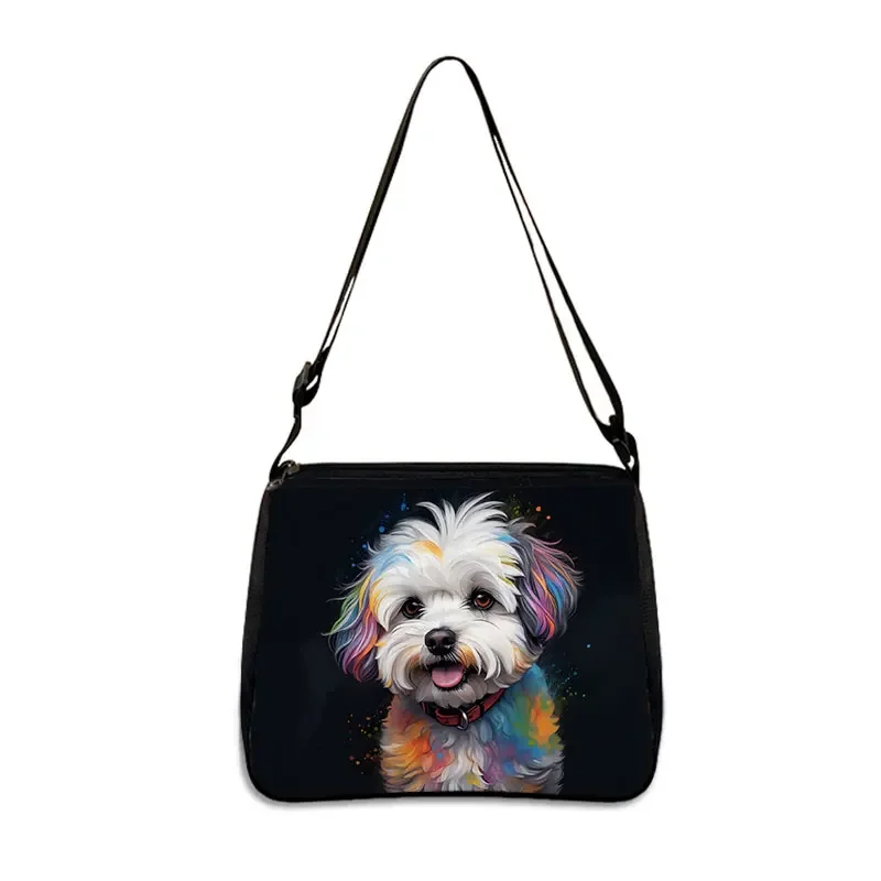 Watercolor Painting Dog Pattern Shoulder Bag German Shepherd Women Handbag Messenger Bag Shih Tzu Dog Crossbody Bag Phone Holder 4