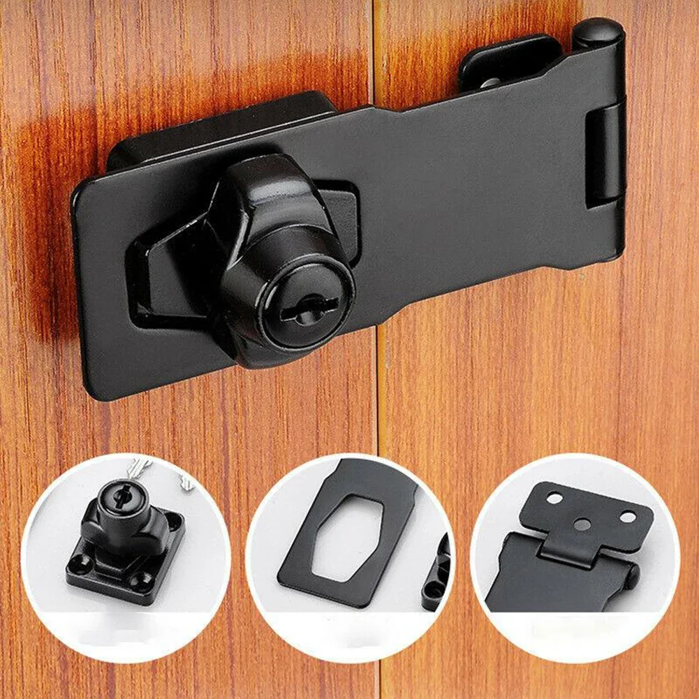 Description Picture 2 of item3Inch Locking Hasp And Staple With Keys Padlock Garage Lock Cupboard Wooden Box Lock Home Door Hardware Accessories