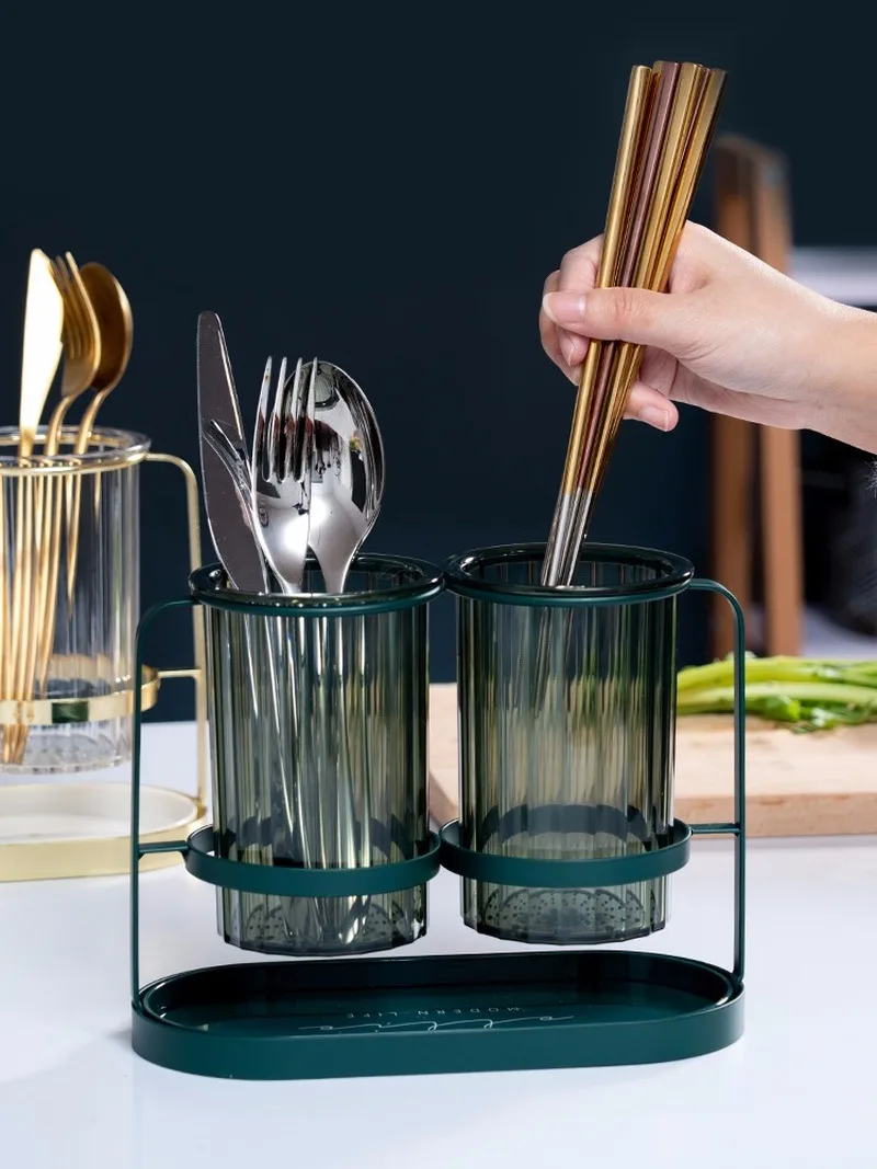 Nordic Chopstick Holder Household Kitchen Racks Tableware Storage Box Drain Decoration