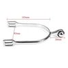 New 1 Pair Stainless Steel Horse Riding Sports Portable Silver Equestrian Boots Training Horse Spurs Equipment With Roller Ball 3