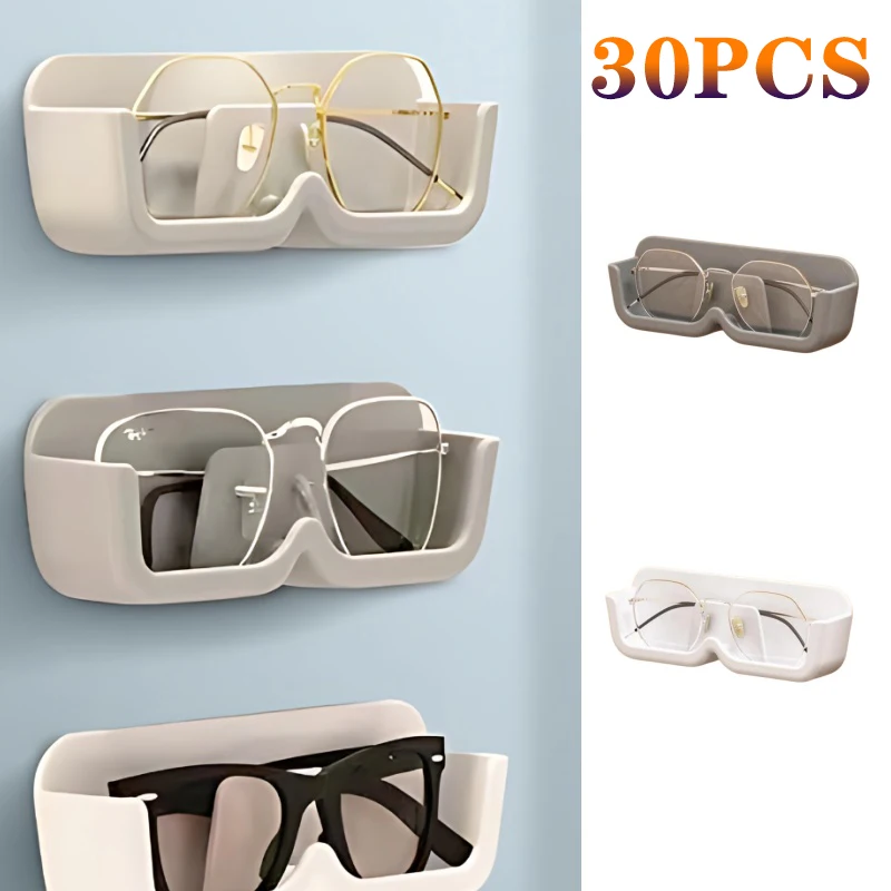 Glass Display Cabinet Wall Mounted Perforated Sunglasses Storage Rack Home Tidying