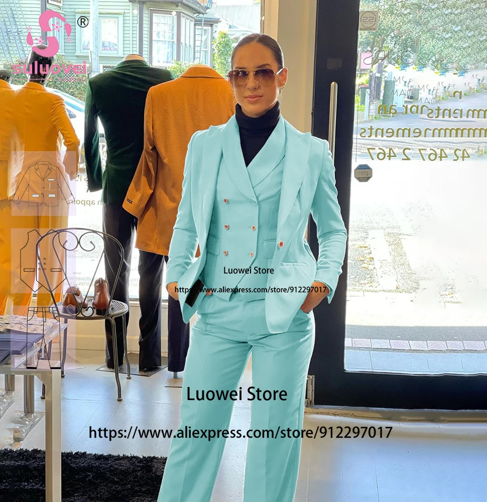 (Customized Size Color) Professional Style Suits For Women 3 Piece Pants Sets Elegant Lady Commuter Wear Conjuntos De Pantalones