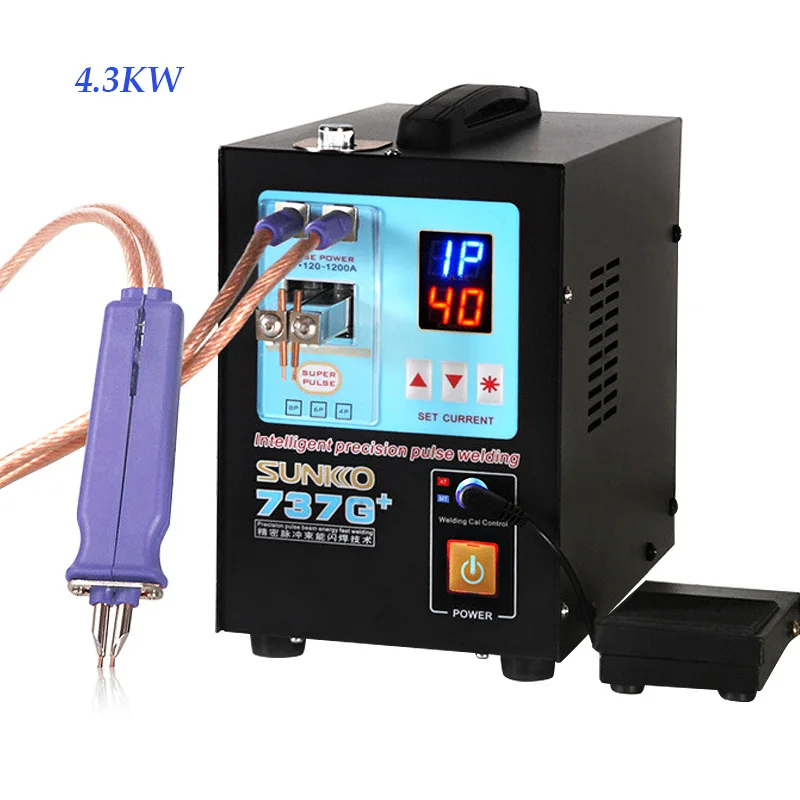 SUNKKO 737G+ Spot Welding Machine 4.3KW High Power Automatic Spot Welding Machine For 18650 Lithium Batteries Pulse Spot Welders