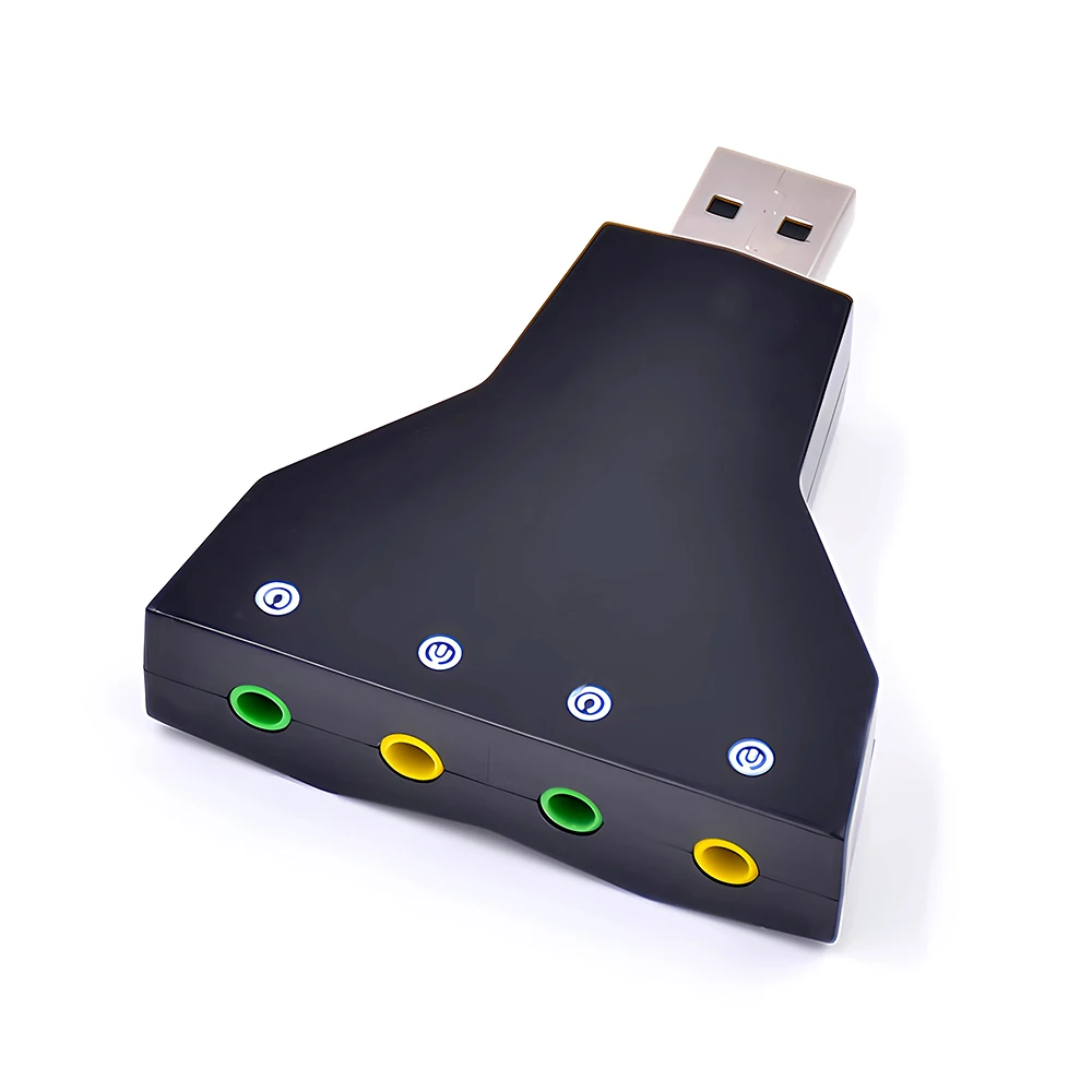 휴대용 3D 외부 Usb 오디오 사운드 카드, 디지털 듀얼 가상 7.1 채널 USB 2.0 오디오 어댑터 pc용 더블 사운드 카드