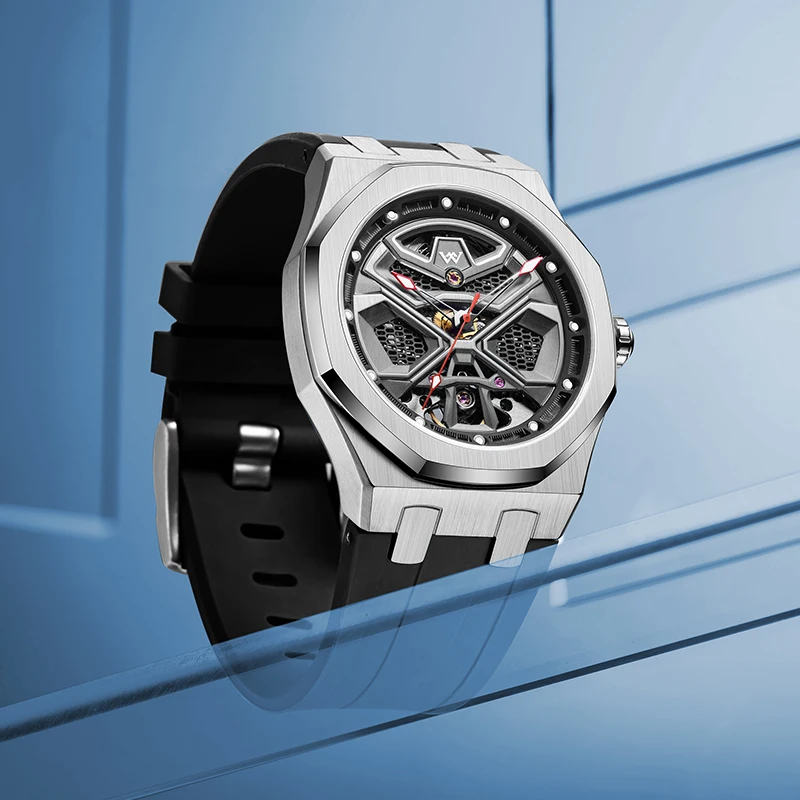 Welly Merck Automatic Mechanical Watches Water Resistant Man Stainless Steel Racing Speed Series Sapphire Octagonal Frame Watch