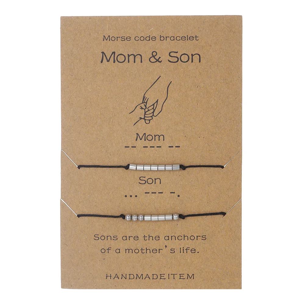 Morse Code Charm Bracelets for Women Men I Love You stainless