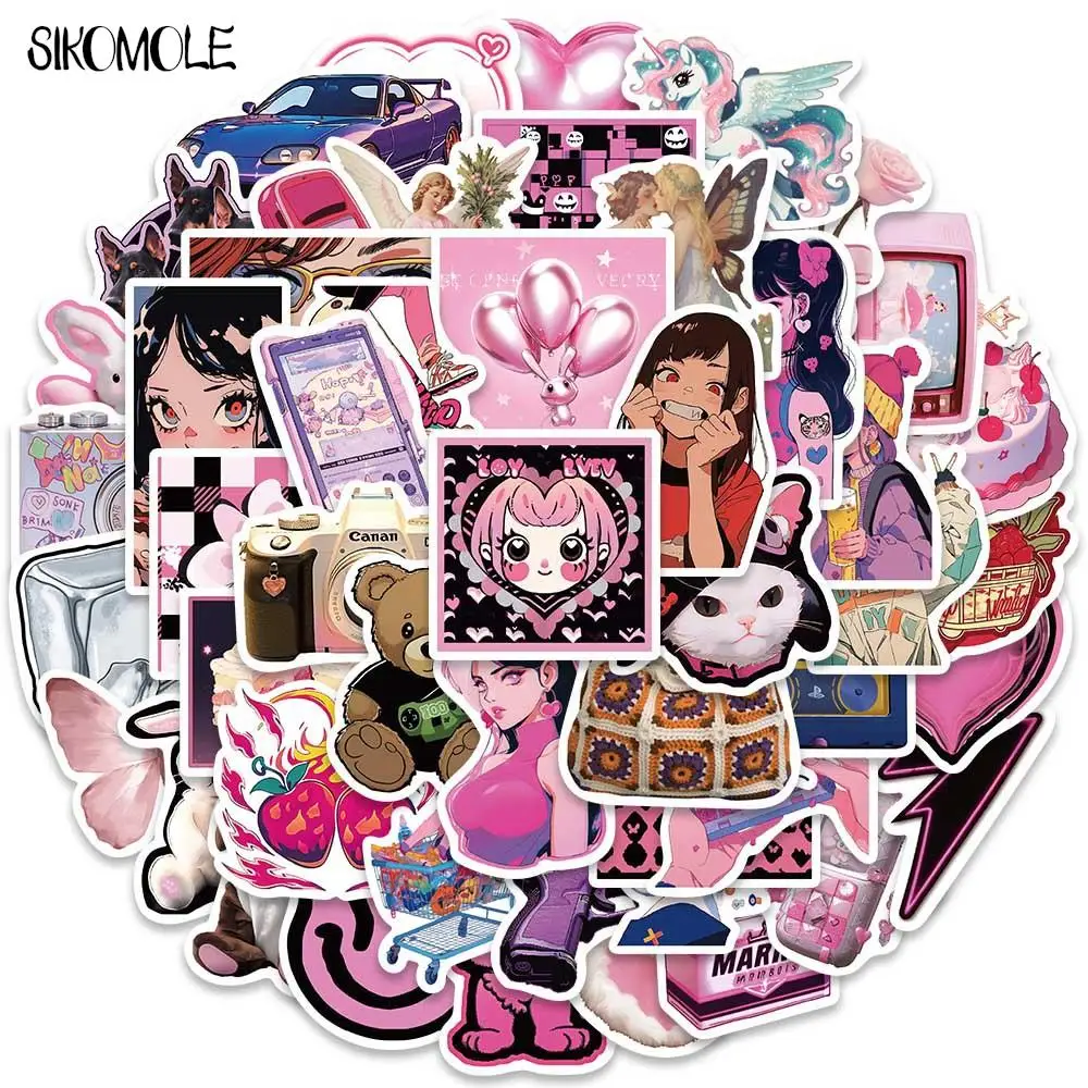 

10/30/50 шт. милые Мультяшные INS розовые девушки Y2K наклейки Kawaii DIY Дорожный чемодан Гитара Холодильник Ноутбук Граффити наклейки детские наклейки