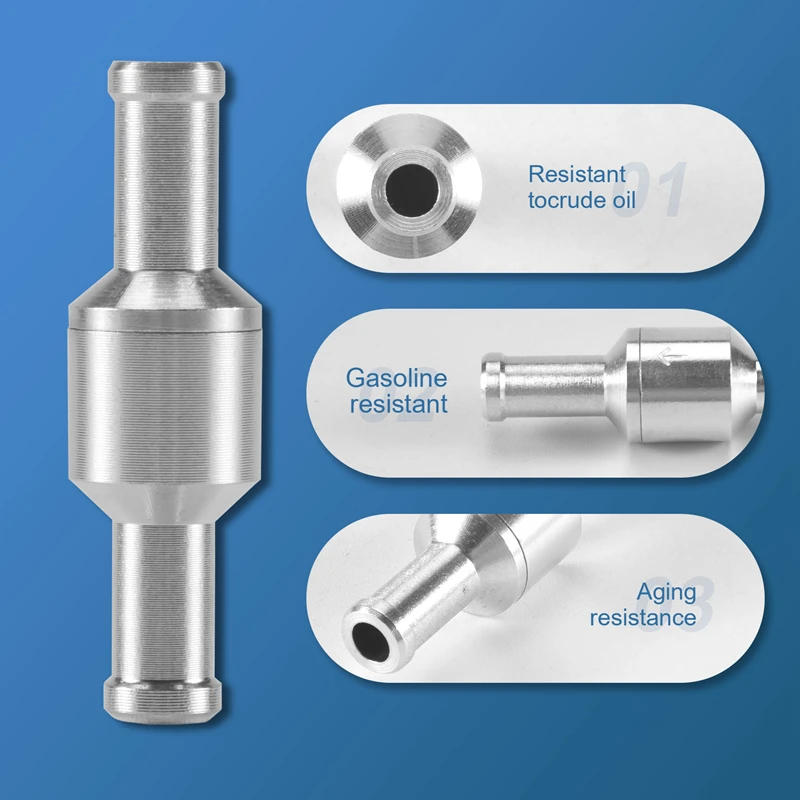 Check Valve Brake Servo Booster No Return Inline One Way Valve Non Return Vacuum Hose Aluminum