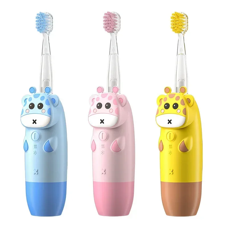 

Children's Sonic Electric Toothbrush Battery Colorful LED Sonic Kids Tooth Brush Smart Timer Brush Heads Gift For 3-12 Ages