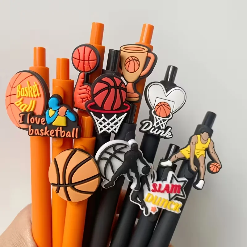 12 penne a sfera a tema basket, articoli per l'ufficio e lo studio per il ritorno a scuola (4 penne + 8 ricariche) - immagine 2