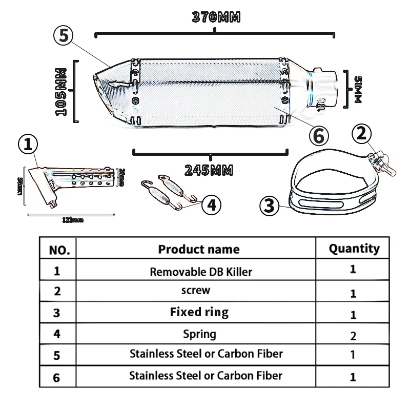 Full Exhaust System For Kawasaki Ninja ZX14R ZZR1400 2006-2016 Muffler Connector Link Mid Tip Pipe Tube Escape Moto With Laser - Image 4