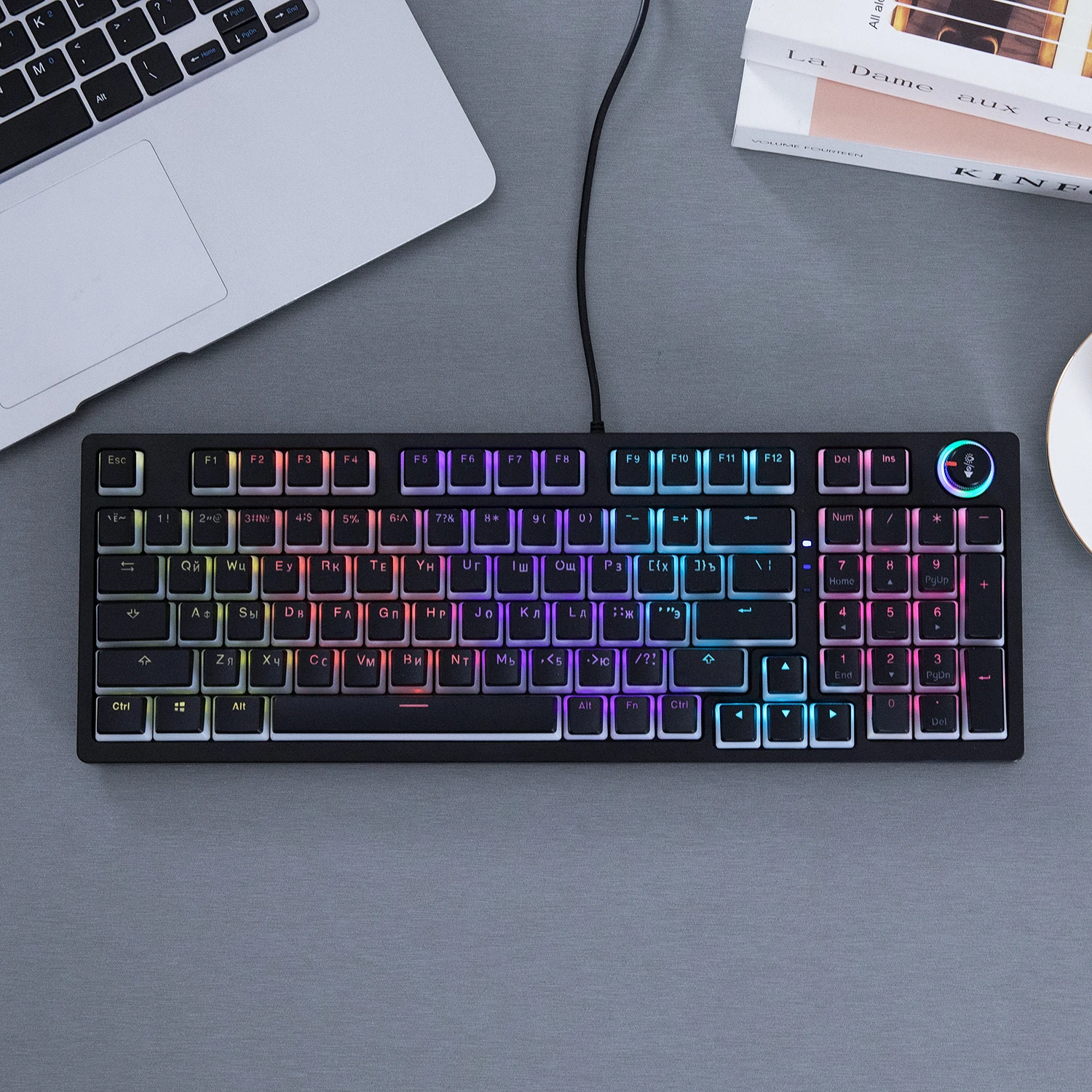 DIY, Pudim Layout, russo, 108 teclas, Jogo PBT