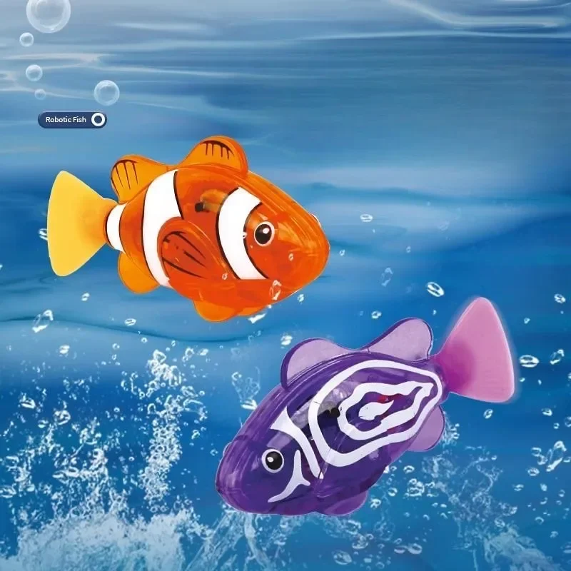 Swimming Robot Clown Fish Water Toys Coax Baby To Bathe Simulation Bath Toy Induction Electric Small Fish Swimming Toys 3