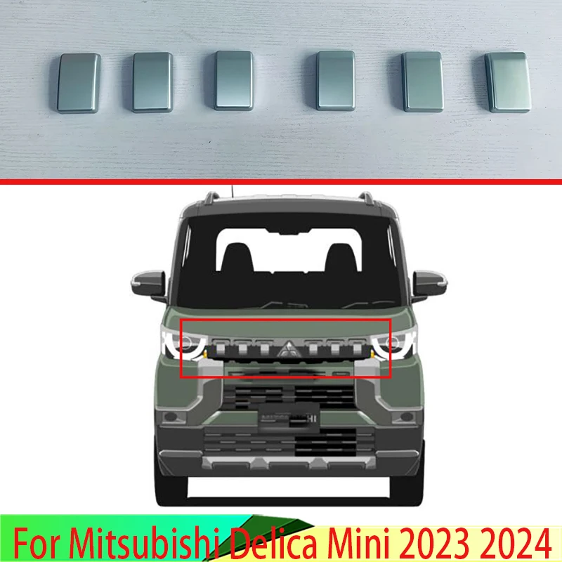 

Для Mitsubishi Delica Mini 2023 2024 автомобильные аксессуары ABS Хромированная передняя Центральная сетка решетка гриль крышка радиатора отделка полосы