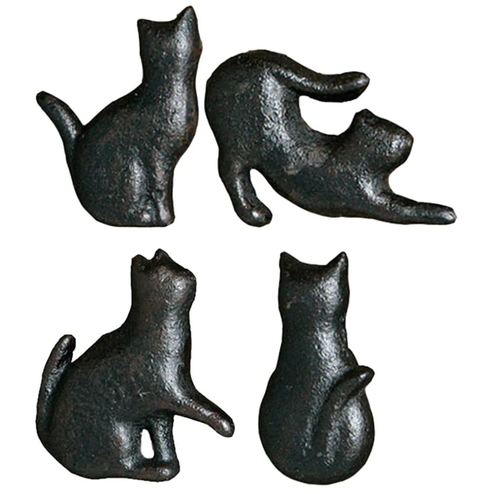 

4 Pcs Cat Cabinet Door Handle Knobs for Drawers Kitchen Cabinets Furniture Dresser Pulls Metal Iron Wardrobe
