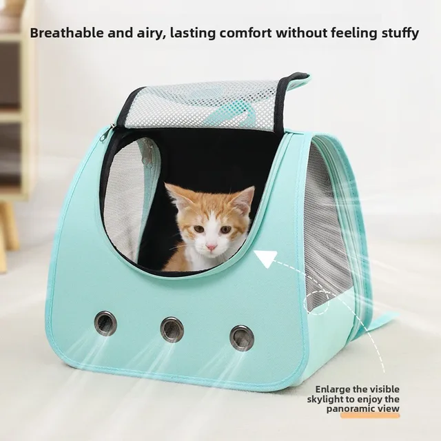 Cat bag hand-held dual shoulder two in one wear-resistant large capacity portable breathable mesh irresistible to cats 3