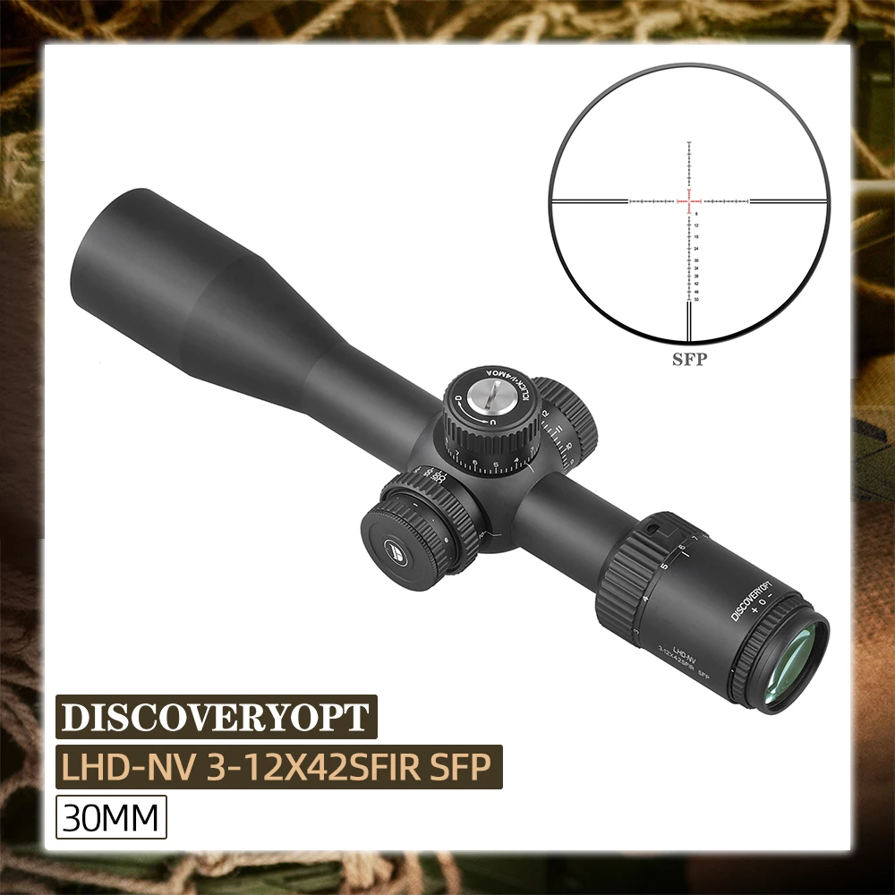 

Discovery Rifle Scope LHD-NV 3-12X42SFIR SFP Side Focus Optical Sight For .338 .50BMG Caliber With Turret Lock And Illumination